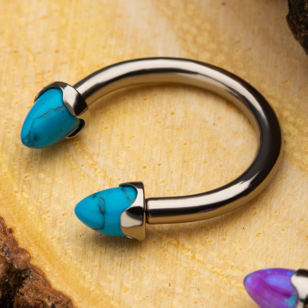 Titanium Internally Threaded Prong Set Stone Spike Top