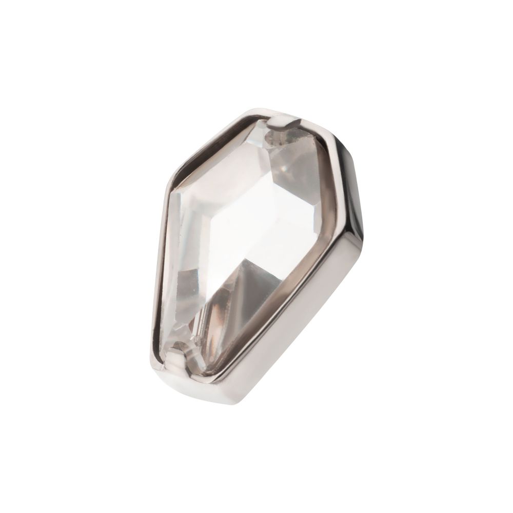 Titanium Internally Threaded Prong Set Coffin Shape CZ Top