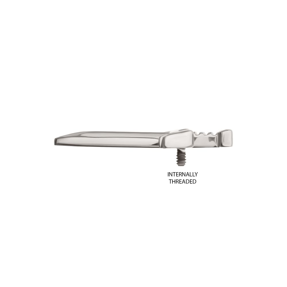 Titanium Internally Threaded Dagger with Bat Wing Top
