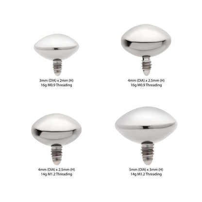 Titanium Internally Threaded UFO Shape Disk Top