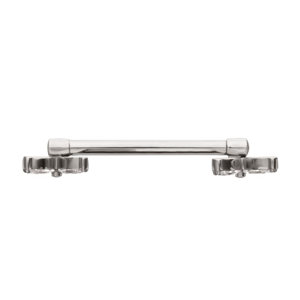 Titanium Internally Threaded Prong Set Butterfly CZ Gem End Nipple Barbell (One Side Fixed, One Side Internally Threaded) | Sold by piece