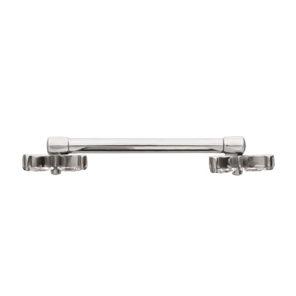 Titanium Internally Threaded Prong Set Butterfly CZ Gem End Nipple Barbell (One Side Fixed, One Side Internally Threaded) | Sold by piece