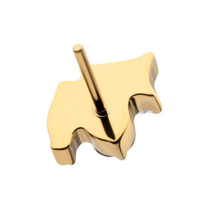 24Kt Gold PVD Titanium Threadless "Harmony Cluster" Prong Set Gem Top