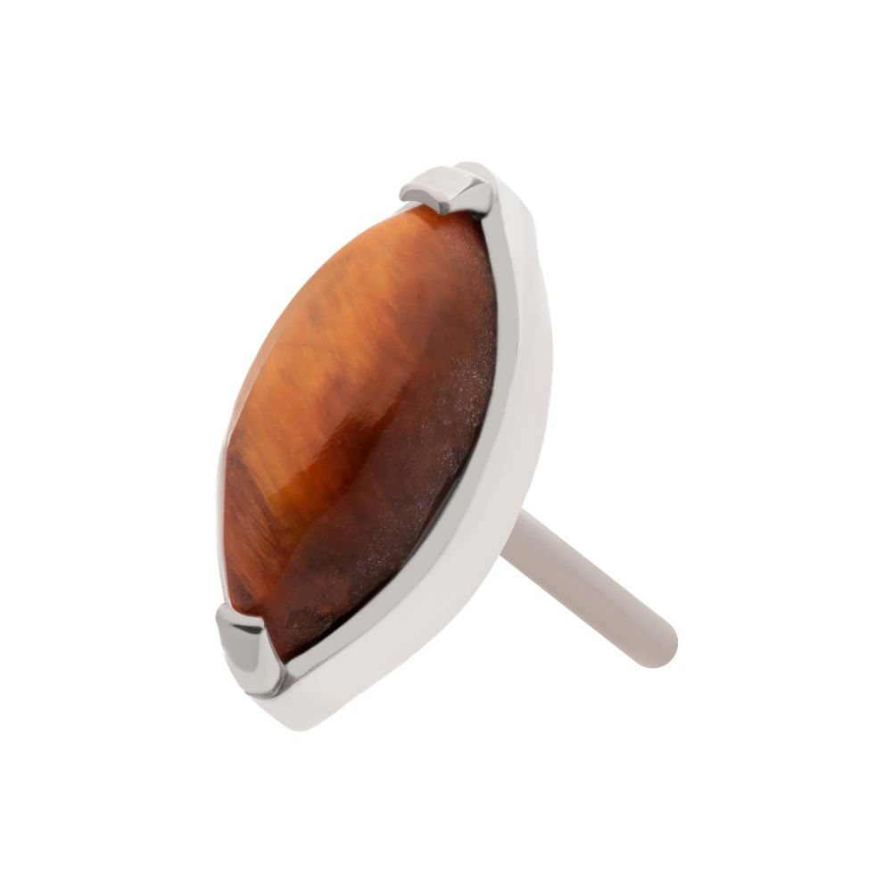Titanium Threadless with 2-Prong Marquise Stone Top