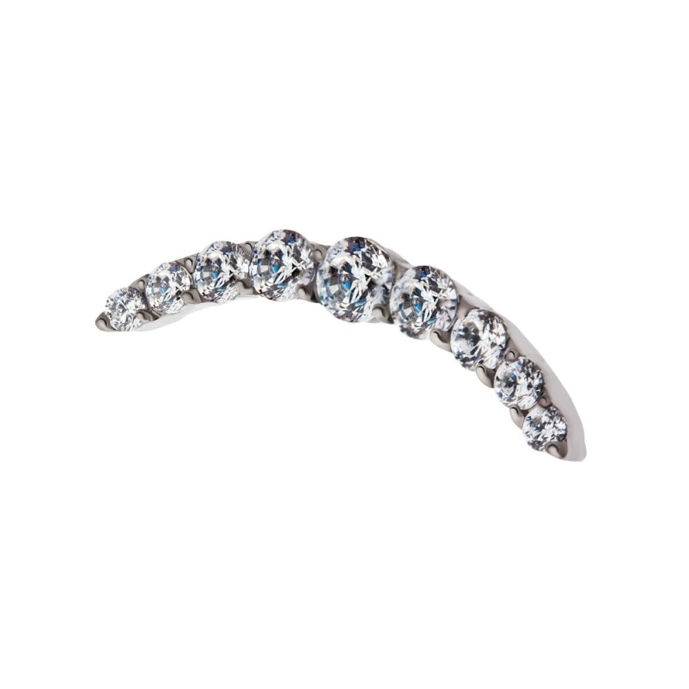 Titanium Threadless Prong Set Round CZ/Opal 9-Cluster Top