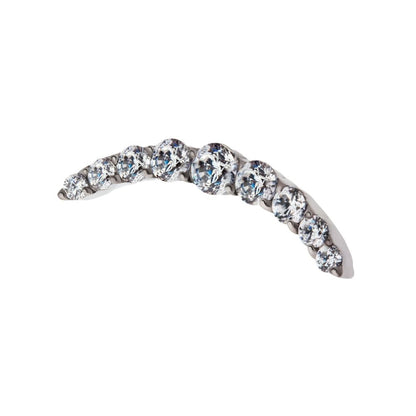 Titanium Threadless Prong Set Round CZ/Opal 9-Cluster Top