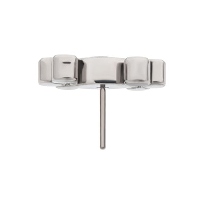 Titanium Threadless with Clustered Bezel Set Marquise & Round CZ Top
