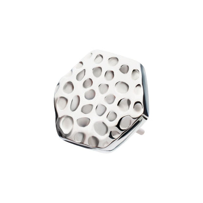 Titanium Threadless Hammered Hexagon Top