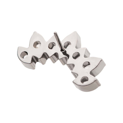 Titanium Threadless with Prong Set Marquise Clear CZ 7-Cluster Fan Shape Top