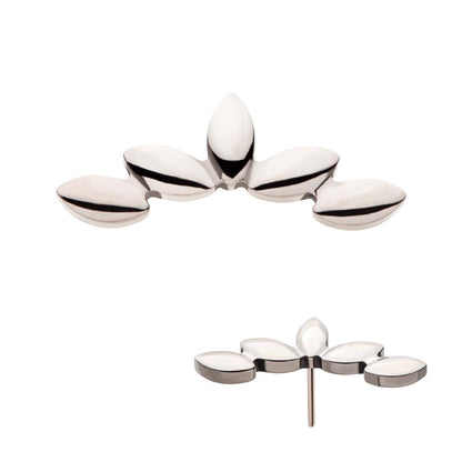 Titanium Threadless 5-Cluster Fan Shape Top