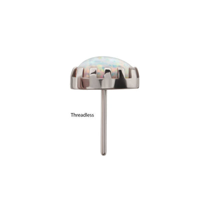 Titanium Threadless Prong Edge Opal Heart Top