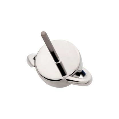 Titanium Threadless Planet Top with Bezel Set Round CZ/Opal