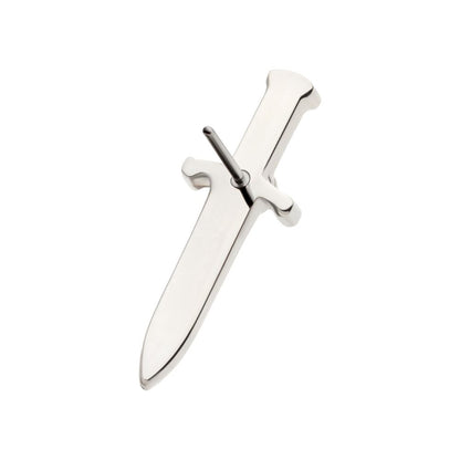 Titanium Threadless with Bezel Set 1mm CZ Dagger Top