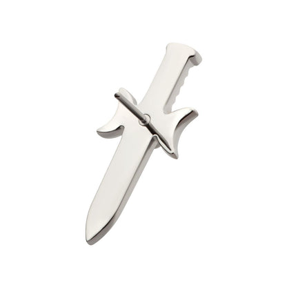 Titanium Threadless with Bezel Set 2mm CZ/Opal Triple Moon Phase Dagger Top