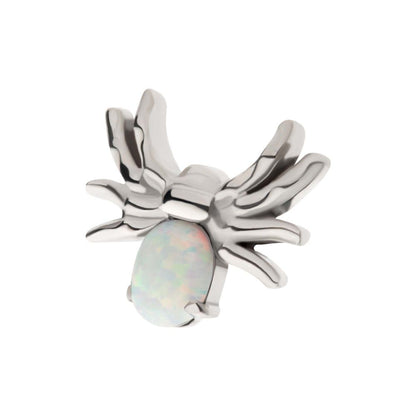 Titanium Threadless Prong Set Opal/CZ Spider Top