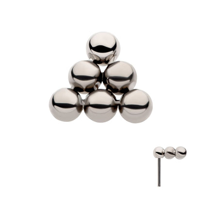 Titanium Threadless 6 Beads Pyramid Shape Top
