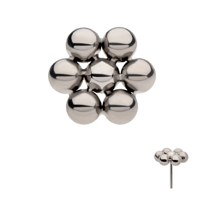 Titanium Threadless 7 Beads Hexagon Shape Top