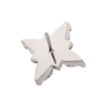 Titanium Threadless with Clustered Round & Marquise CZ Cross Shape Top