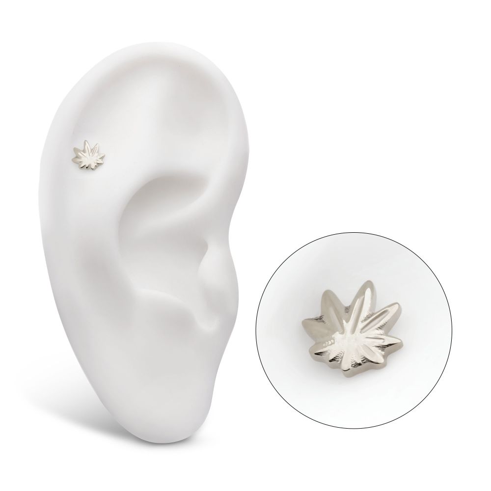 Titanium Threadless Pot Leaf Top