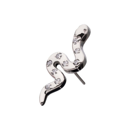 Titanium Threadless Prong Set 9-Gem Snake Top
