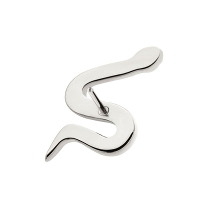 Titanium Threadless Pave Set 13 Clear CZ Snake Top
