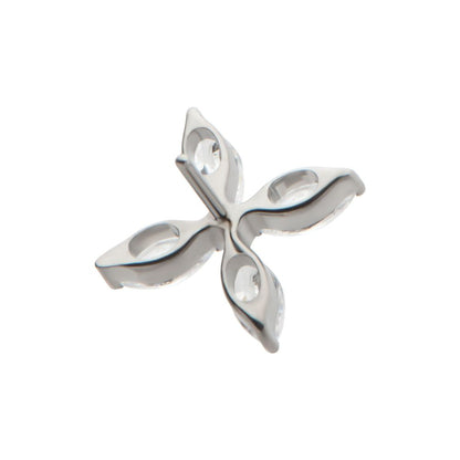 Titanium Threadless Pronged Marquise CZ 4-Blade Ceiling Fan Shape Top