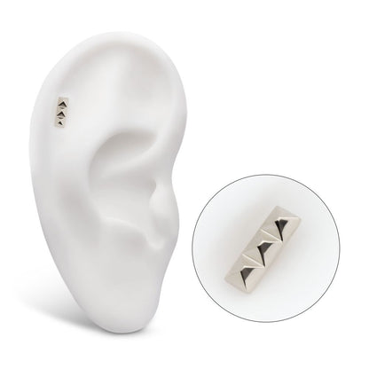 Titanium Threadless 3 Pyramid Stud Top