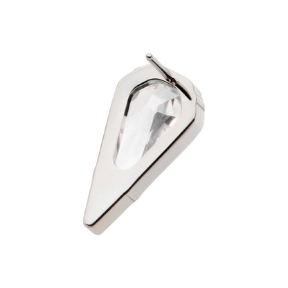 Titanium Threadless Prong Set Kite Shape CZ Top