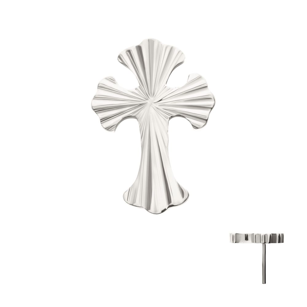 Titanium Threadless Corrugated Cross Top