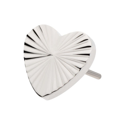 Titanium Threadless Corrugated Heart Top