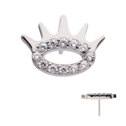 Titanium Threadless Prong Set Gem Eye and Lash Top
