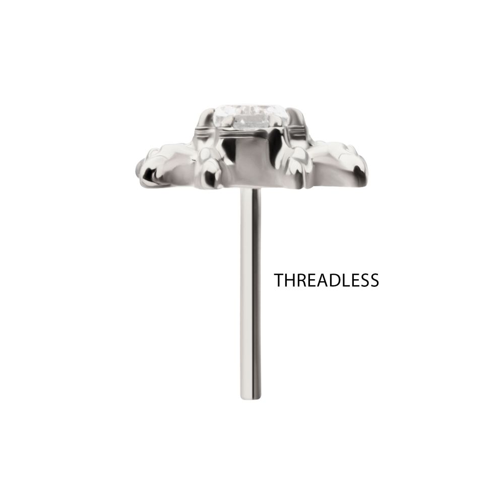 Titanium Threadless Spider Top with Teardrop & Round Gem