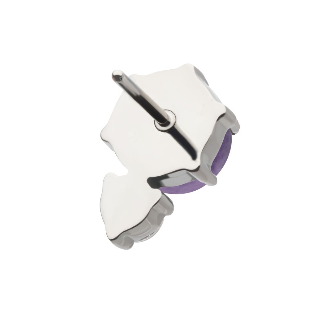 Threadless Prong Set Double Round Gem and Natural Stone Top