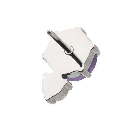 Threadless Prong Set Double Round Gem and Natural Stone Top