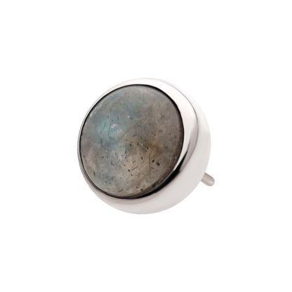 Titanium Threadless Bezel Set Natural Labradorite Stone Top