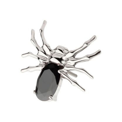 Titanium Threadless Spider Top with 4-Prong Oval CZ