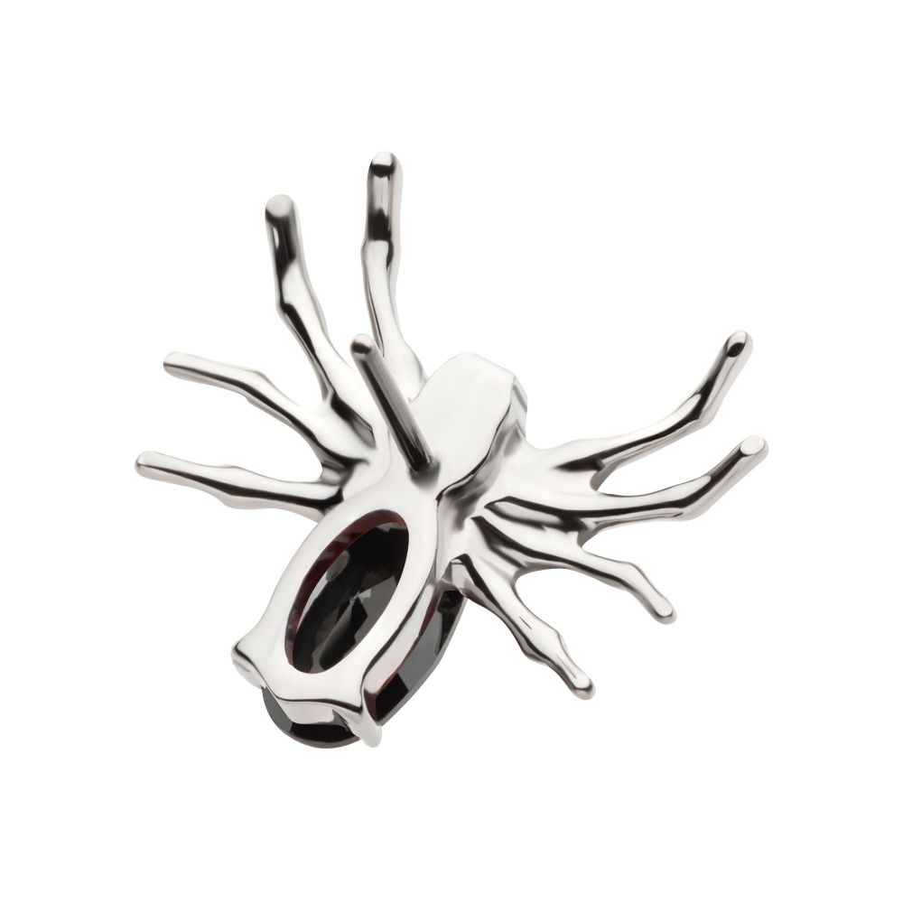 Titanium Threadless Spider Top with 4-Prong Oval CZ