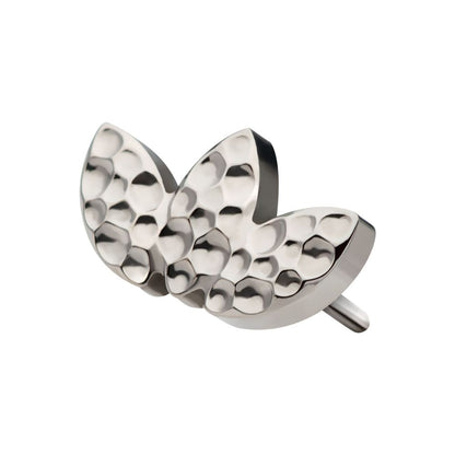 Titanium Threadless Hammered Marquise 3-Cluster Top