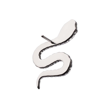 Titanium Threadless Garnet CZ Eye Snake Top