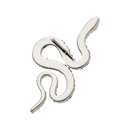 Titanium Threadless Diamond Pattern Snake Top
