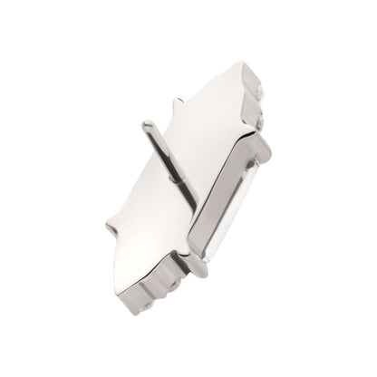 Titanium Threadless Pronged Baguette & Round CZ 7-Cluster Top
