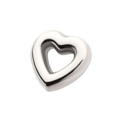 Titanium Threadless Hollow Heart Top