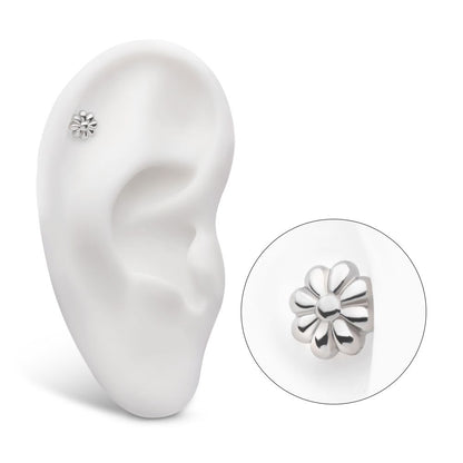 Titanium Threadless 8 Petal Flower Shape Top