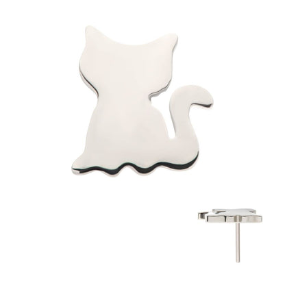Titanium Threadless Sitting Cat Shape Top