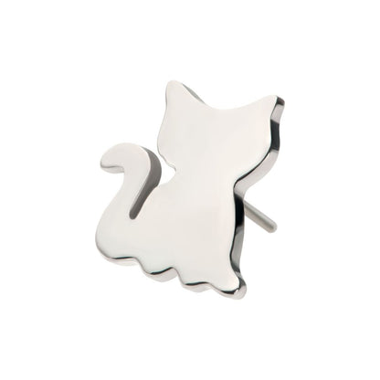 Titanium Threadless Sitting Cat Shape Top