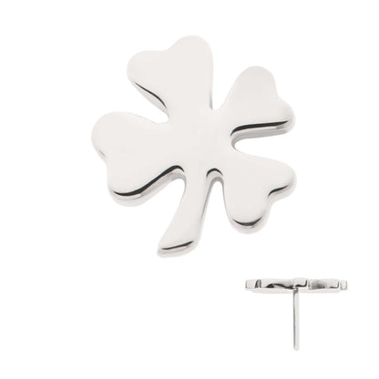 Titanium Threadless 4-Leaf Clover Top