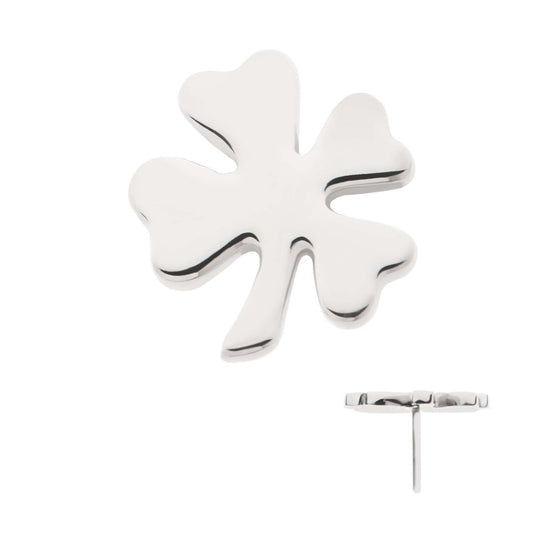 Titanium Threadless 4-Leaf Clover Top