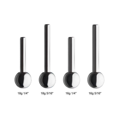 Titanium-Threadless Straight Barbell with one Attached Ball