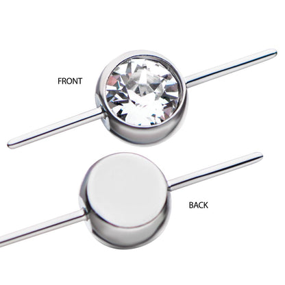 Titanium Threadless Bezel Set Swarovski Crystal Connector