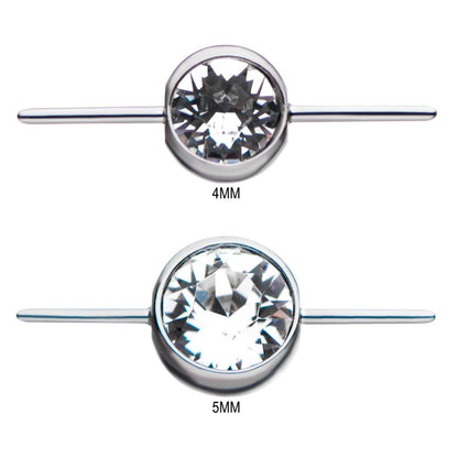 Titanium Threadless Bezel Set Swarovski Crystal Connector